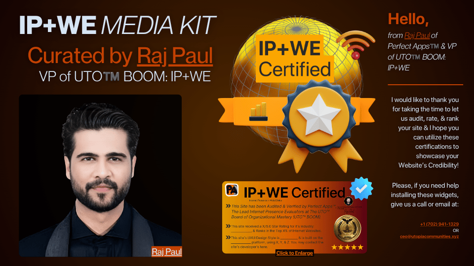 Raj Paul IP+WE media kit and certification agreement